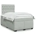 cadre de lit et matelas gris clair 120x190cm velours