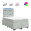 cadre de lit et matelas gris clair 120x190cm velours