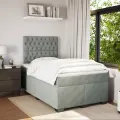 cadre de lit et matelas gris clair 120x190cm velours