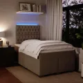 cadre de lit et matelas gris clair 120x190cm velours