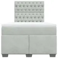 cadre de lit et matelas gris clair 120x190cm velours