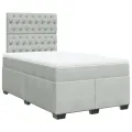 cadre de lit et matelas Gris clair 120x200cm Velours