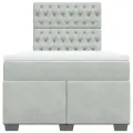 cadre de lit et matelas Gris clair 120x200cm Velours