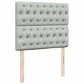cadre de lit et matelas Gris clair 120x200cm Velours