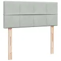 cadre de lit et matelas Gris clair 120x200cm Velours