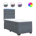 cadre de lit avec matelas Gris foncé 100x200 cm