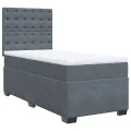 cadre de lit avec matelas Gris foncé 100x200 cm