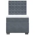 cadre de lit avec matelas Gris foncé 100x200 cm