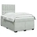 cadre de lit et matelas gris clair 120x190cm velours