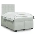 cadre de lit et matelas gris clair 120x190cm velours