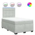 cadre de lit et matelas gris clair 120x190cm velours