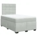 cadre de lit et matelas gris clair 120x190cm velours