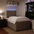 cadre de lit et matelas gris clair 120x190cm velours