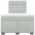 cadre de lit et matelas gris clair 120x190cm velours