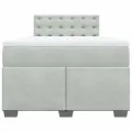 cadre de lit et matelas Gris clair 120x200cm Velours