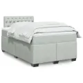 cadre de lit et matelas Gris clair 120x200cm Velours