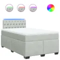 cadre de lit et matelas Gris clair 120x200cm Velours