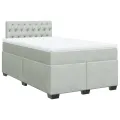 cadre de lit et matelas Gris clair 120x200cm Velours