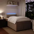 cadre de lit et matelas Gris clair 120x200cm Velours