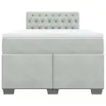 cadre de lit et matelas Gris clair 120x200cm Velours