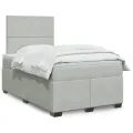 cadre de lit et matelas Gris clair 120x200cm Velours