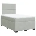cadre de lit et matelas Gris clair 120x200cm Velours