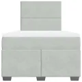 cadre de lit et matelas Gris clair 120x200cm Velours