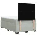 cadre de lit et matelas Gris clair 120x200cm Velours