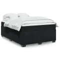 cadre de lit avec matelas Noir 140x190 cm Velours