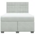 cadre de lit et matelas Gris clair 140x190cm Velours