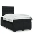 cadre de lit avec matelas noir 120x190 cm velours