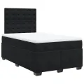cadre de lit avec matelas noir 120x190 cm velours
