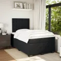 cadre de lit avec matelas noir 120x190 cm velours