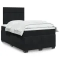 cadre de lit avec matelas noir 120x190 cm velours