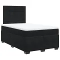 cadre de lit avec matelas noir 120x190 cm velours