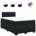 cadre de lit avec matelas noir 120x190 cm velours