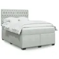 cadre de lit et matelas Gris clair 140x190cm Velours