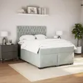 cadre de lit et matelas Gris clair 140x190cm Velours