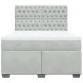 cadre de lit et matelas Gris clair 140x190cm Velours