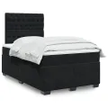 cadre de lit avec matelas noir 120x190 cm velours