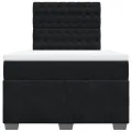 cadre de lit avec matelas noir 120x190 cm velours