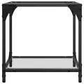 Table basse avec dessus en verre transparent 40x40x40 cm acier