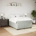 cadre de lit et matelas Gris clair 140x190cm Velours