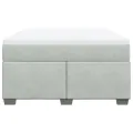 cadre de lit et matelas Gris clair 140x190cm Velours