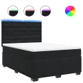 cadre de lit avec matelas Noir 140x190 cm Velours