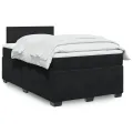 cadre de lit avec matelas noir 120x190 cm velours