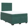 cadre de lit et matelas Vert foncé 120x200cm Velours