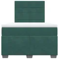 cadre de lit et matelas Vert foncé 120x200cm Velours