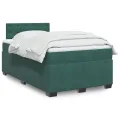 cadre de lit et matelas Vert foncé 120x200cm Velours