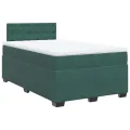 cadre de lit et matelas Vert foncé 120x200cm Velours